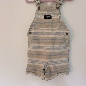 OshKosh B'gosh Tan and Blue Overalls Casual Style